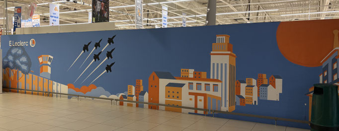 fresque murale pour E.Leclerc de Saint-Dizier, Coron Thibaud
