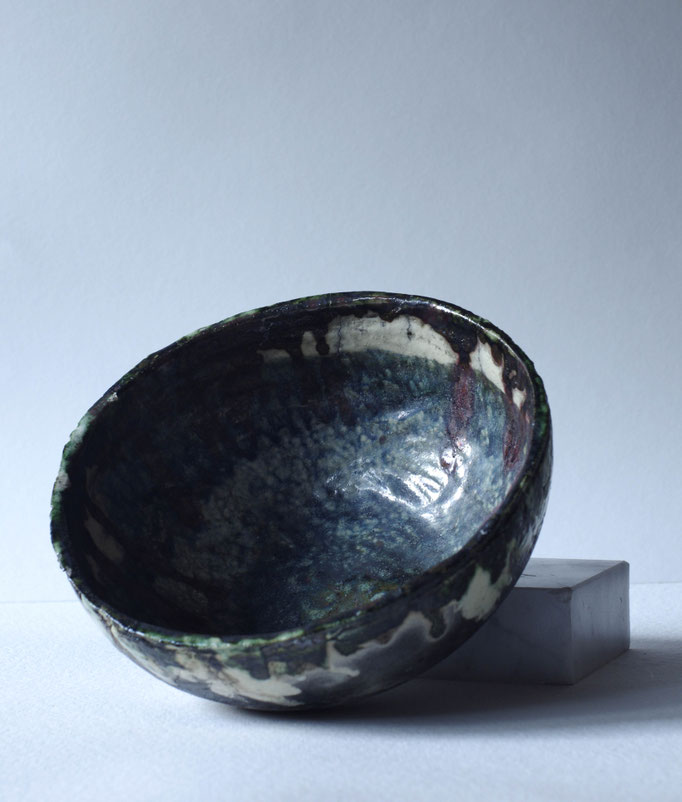 Ciotola Poilicroma_30x30x12 cm_Tecnica Raku