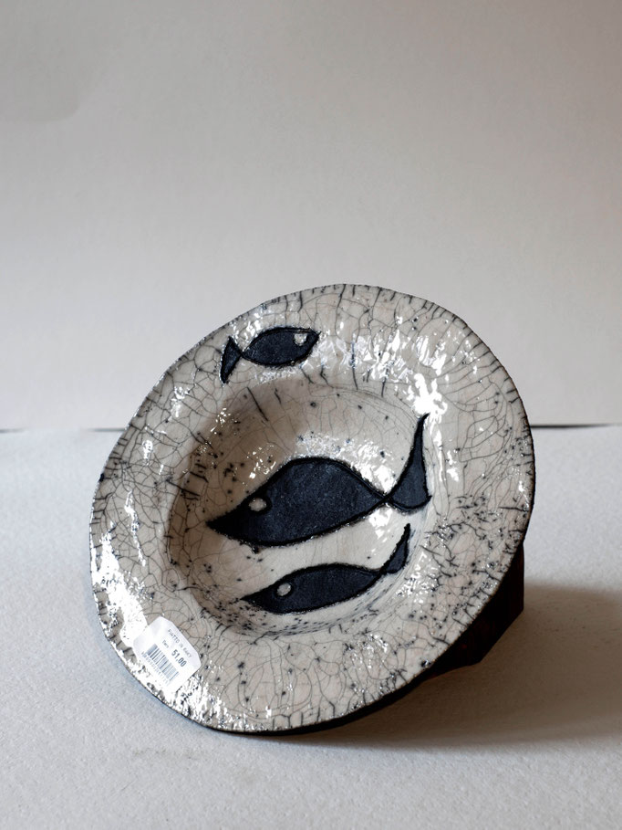 Piatto_23x23x4 cm_Tecnica Raku