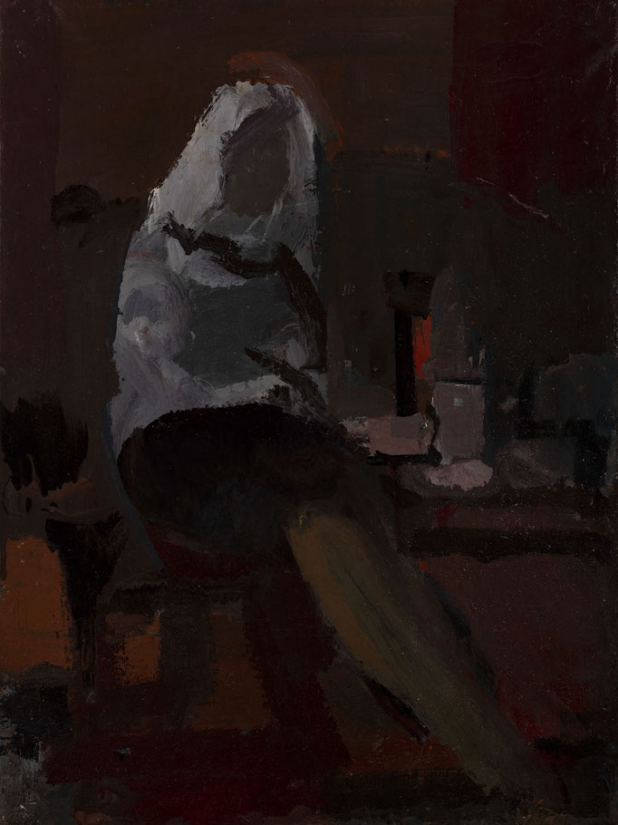 FIGURA FEMMINILE. tecnica mista su tela cm 80x60 firmato sul verso