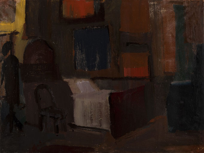 INTERNO. Tecnica mista su tela cm 50x70 firmato sul verso