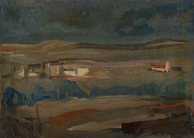 PAESAGGIO RURALE. tecnica mista su tela - cm 50x70