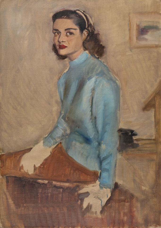 FIGURA FEMMINILE - olio su cartoncino telato cm 70x50