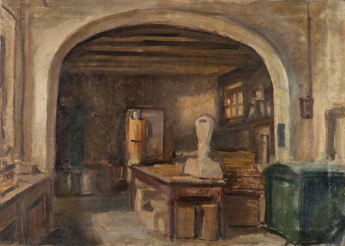 LA DISPENSA. tecnica mista su tela cm 50x70 