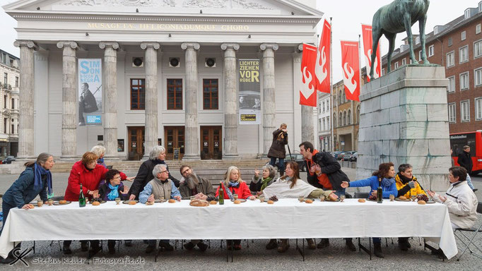 Das letzte Abendmahl Straßentheater Aachen+Mönchengladbach 2013