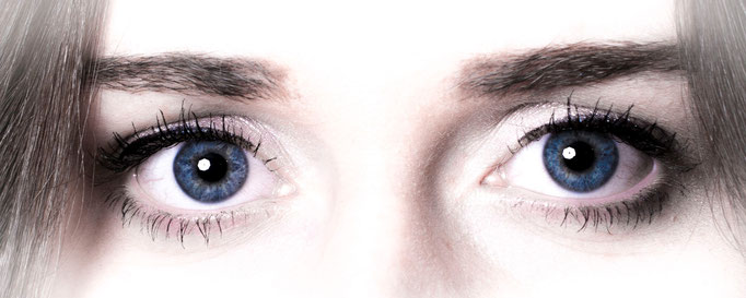 Blue eyes.