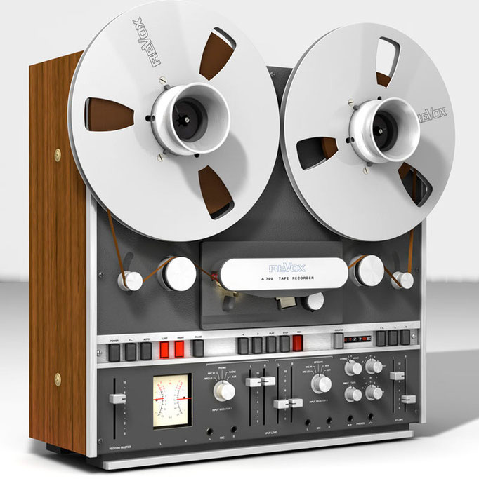 3D Illustration einer ReVox A700 Tonbandmaschine