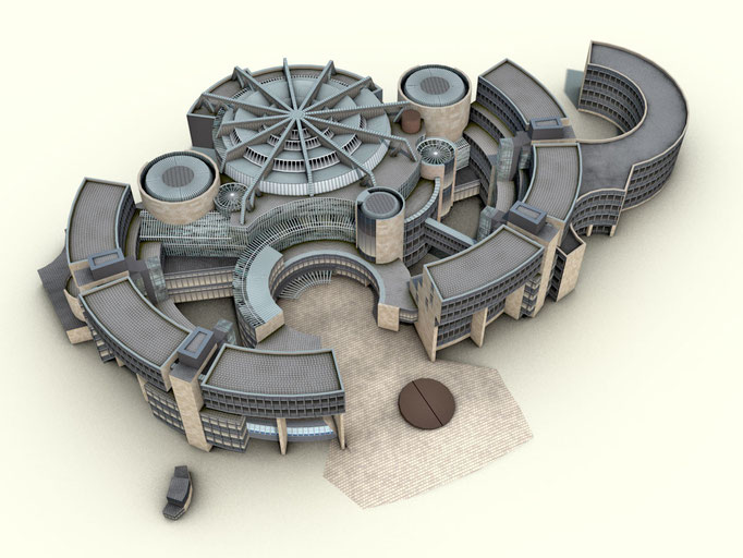 3D - Landtagsgebäude NRW, auch in Google Earth platziert