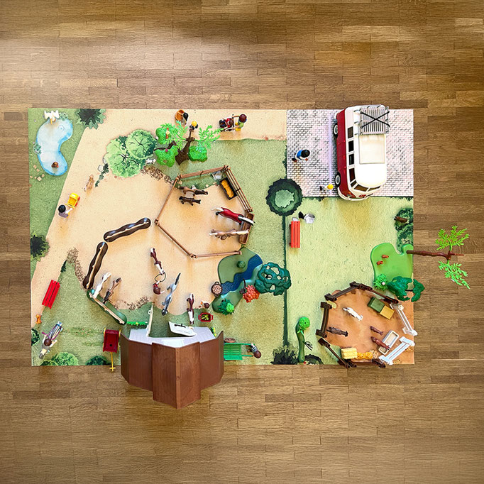 Ganze Spielmatte von oben abgebildet