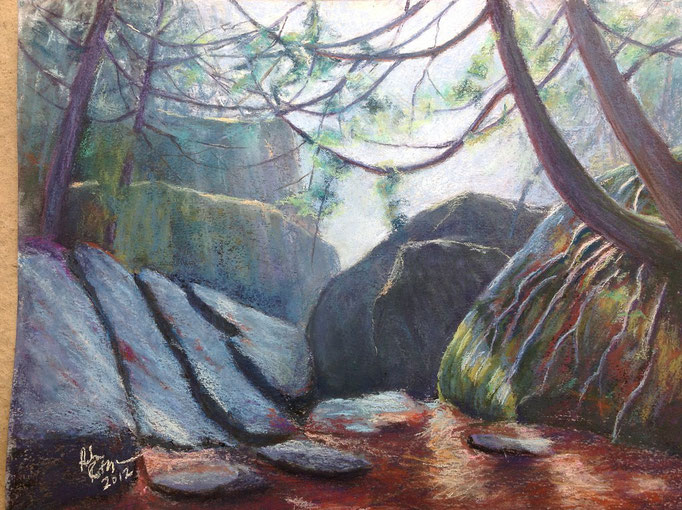 Cave Alley- Pastel Painting , 16 x21, 2012: $650.