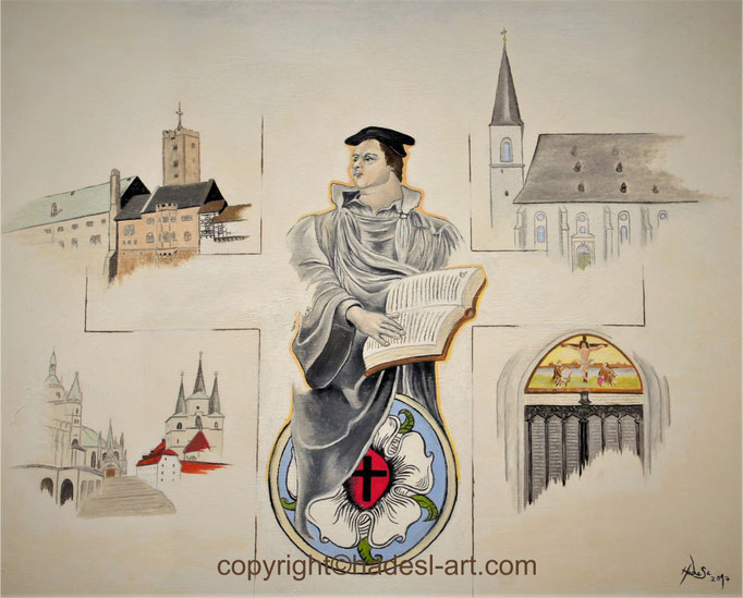 "Martin Luther"...Öl auf Holz 2017  (55 cm x 65 cm)