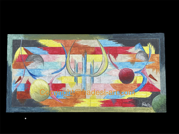 "Rotation"...Acryl auf Leinwand 2024 (15x30cm)