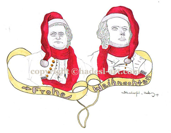 "Weihnachtskarte"...Copic u. Touch auf Papier 2009  (21 cm x 29,7 cm)