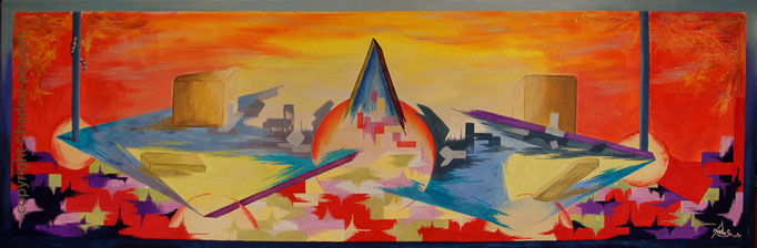 "Impulse"...Acryl auf Leinwand 2014  (40 cm x 120 cm)