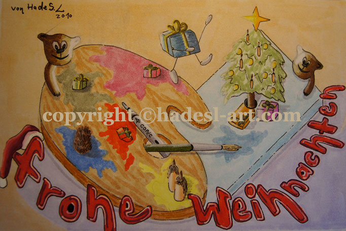 "Weihnachtskarte"...Copic u. Touch auf Papier 2010  (21 cm x 29,7 cm)