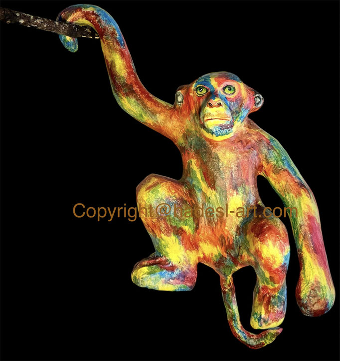 "Gorillas"...Acryl auf Pappe 2025 (37,5x36cm)
