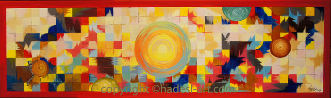  " Unendliche Welten "...Acryl auf Leinwand 2012  (30 cm x 100 cm)  verkauft