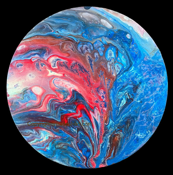 "Universum"...Acryl Pouring 2023 (30x30 cm)