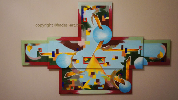 "Glückliches Leben"....Öl auf 5 Leinwände 2016  (120 cm x 140 cm)  verkauft 