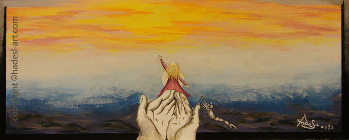 "Sehnsucht nach Glück"...Acryl auf Holz 2013  (20 cm x 50 cm)