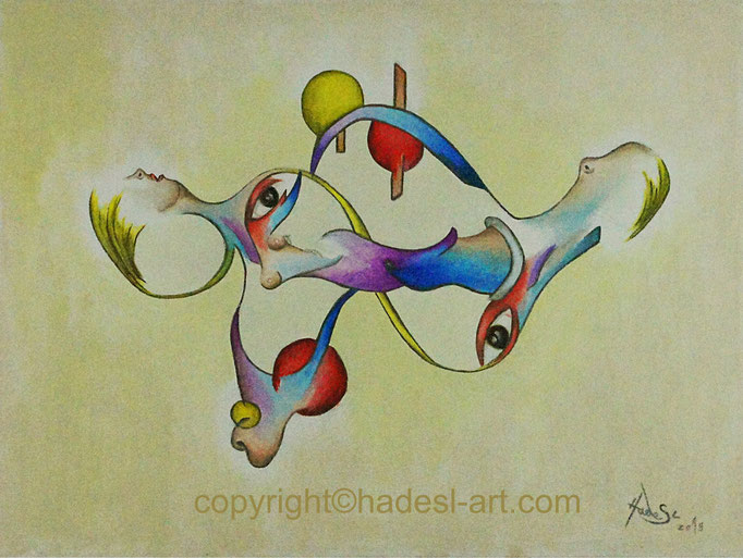 "Verschmelzen"...Öl auf Leinwand 2019  (30 cm x 40 cm)