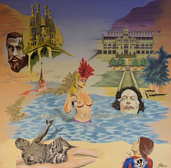 "Barcelona pur"...Öl auf Leinwand 2012   (87 cm x 87 cm)