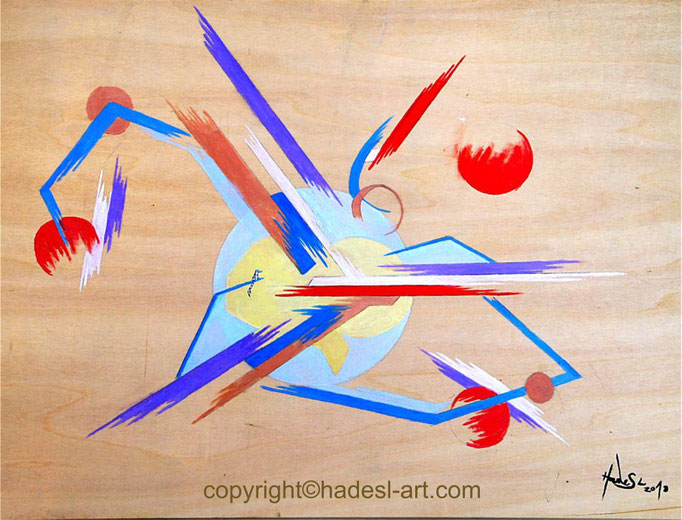 „Kreislauf“...Ölfarbe auf Holz  (30 cm x 40 cm)