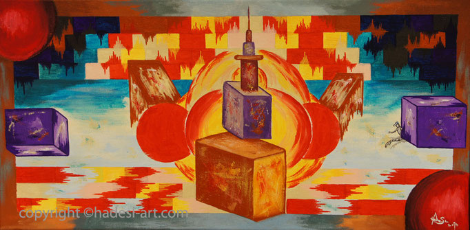 "Der Stich"...Acryl auf Leinwand 2014  (30 cm x 60 cm)  verkauft