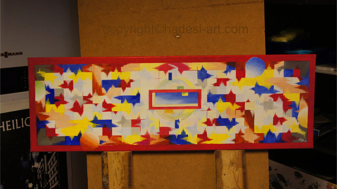 "Verwüsten Zeiten"....Öl auf Leinwand 2017  (30 cm x 90 cm)