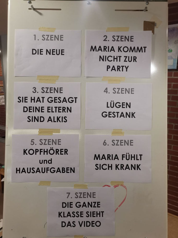 Szenen unseres Forumtheaterstücks "Die Neue"