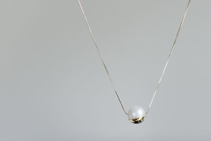 cuped necklace - No:OPP-5 素材 K10 x 南洋真珠 45cm ¥