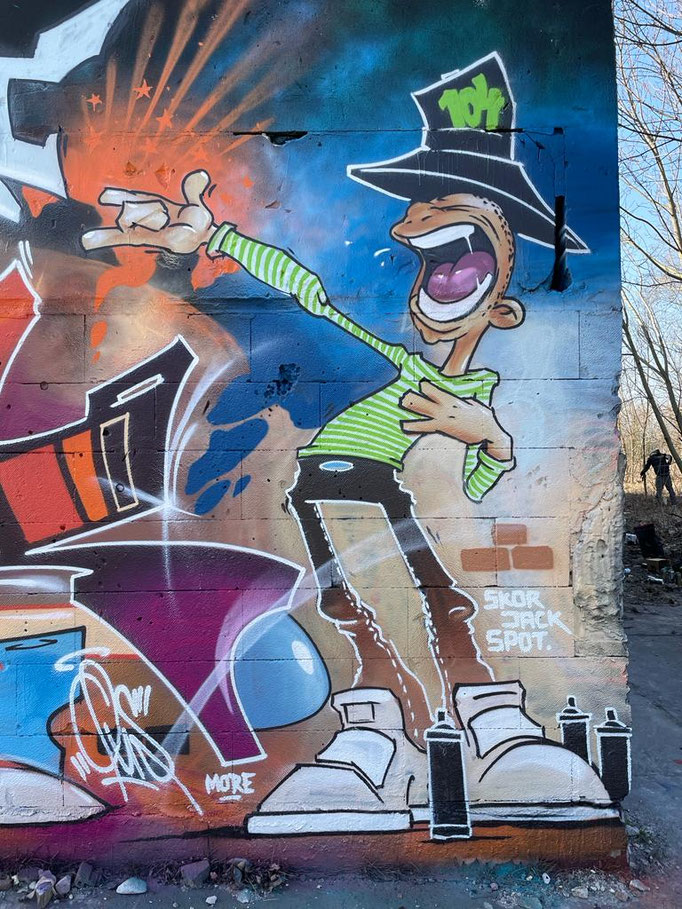 Comic auf Wand gemalt durch Airbrush Berlin Hamburg Potsdam Firma Auftragsmalerei 