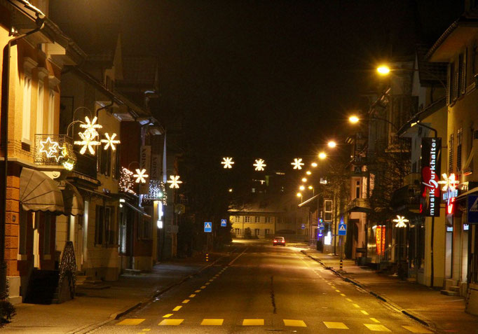 Weihnachtliche Impressionen aus Unterwetzikon, mit Weihnachtsstern.