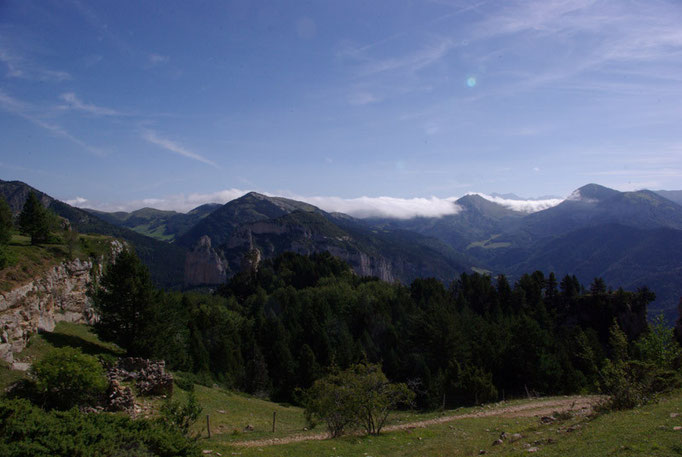 Vue en arrivant aux bergeries de Tussac