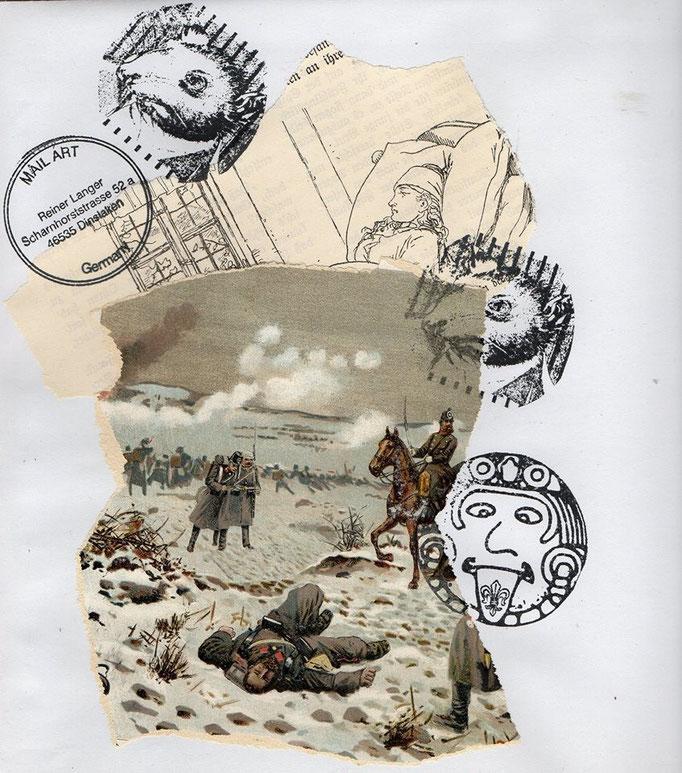 Ausgehende MAIL - ART Projekt " WAR " by Reiner Langer   an Susanna Lakner , DEUTSCHLAND 
