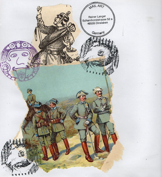 Ausgehende MAIL - ART PROJEKT AGAINST " WAR " by Reiner Langer   an Torill Elisabeth Larsen , NORWEGEN