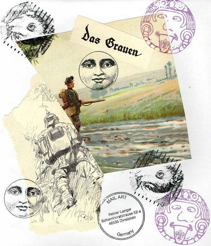Ausgehende MAIL - ART Projekt AGAINST " WAR " by Reiner Langer   an Meral Agar , Türkei 