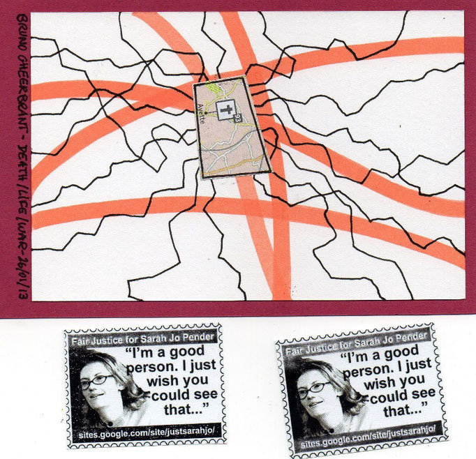 EINGEHENDE MAIL _ ART PROJEKT " WAR " by Reiner Langer  Bruno Gheerbrandt, Belgien 