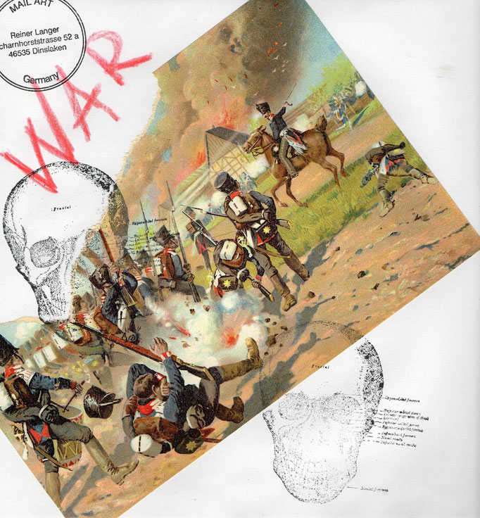 AUSGEHENDE MAIL - ART PROJEKT " WAR " by Reiner Langer  to/an BATTITELLA,ELISA, Italien 
