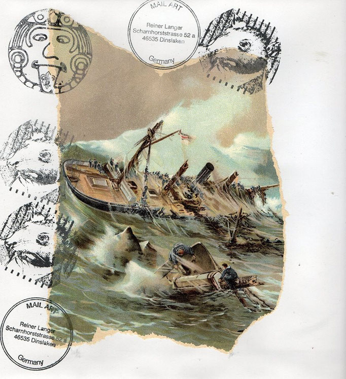 Ausgehende MAIL - ART PROJEKT AGAINST " WAR " by Reiner Langer   an Roland Halbritter No. 3