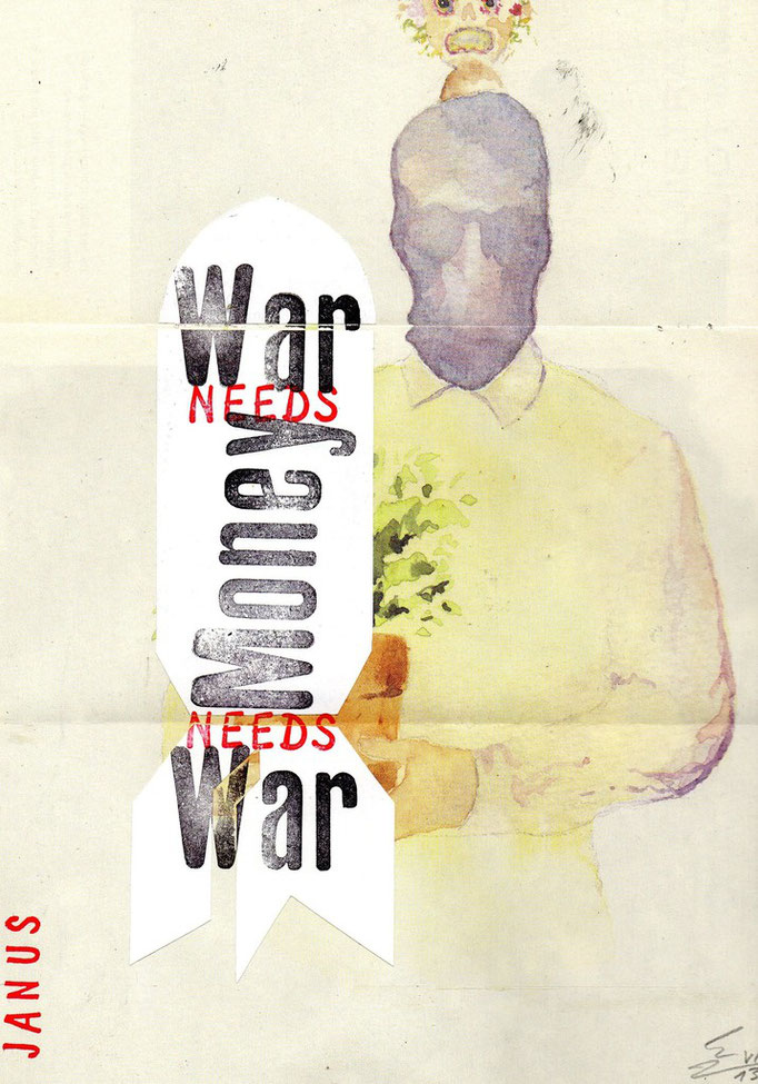 MAIL -ART PROJEKT AGAINST " WAR " by Reiner Langer   Eingehende MAIL - ART von Edition Janus  EBERHARD JANKE, DEUTSCHLAND.