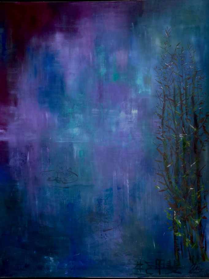 © Alice Schütte | Titel „IKIGAI“ | Größe 160x206 cm | Acryl auf Landkarte | Nr. 10-40680