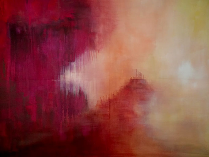 © Alice Schütte  |  Titel „Chaleur humaine“  |  Größe 195x137 cm  |  Acryl auf Landkarte  |  Nr. 10-23005