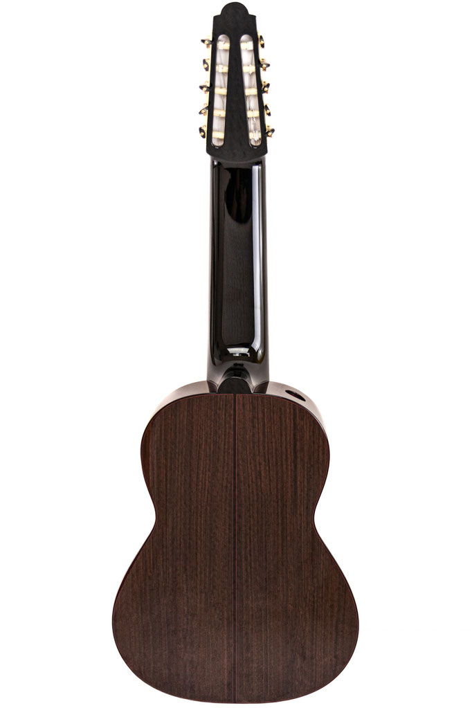 Vue de dos d'une Guitare Classique de Concert 10 cordes fabriquée par hervé Lahoun-H441guitare