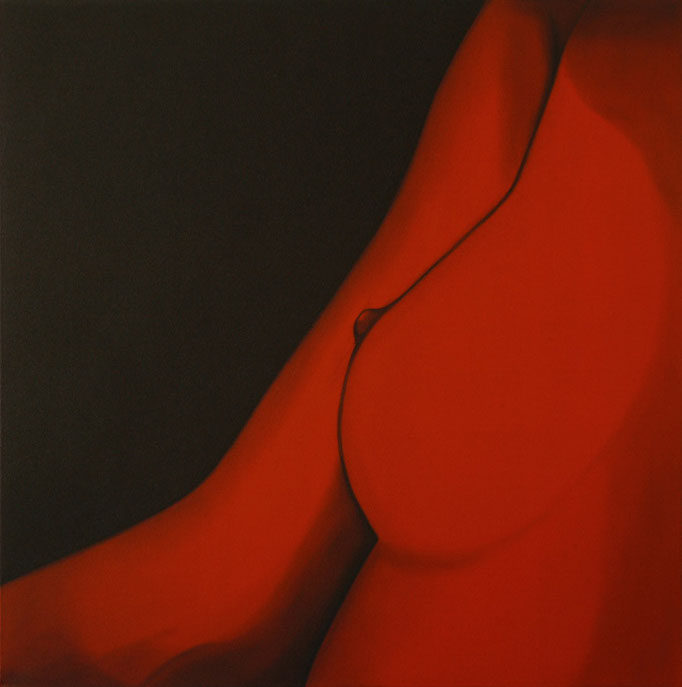 "Brustbild" - Sonny Lindgens - Acryl und Kohle auf Leinwand, 100 x 100 cm - 2005