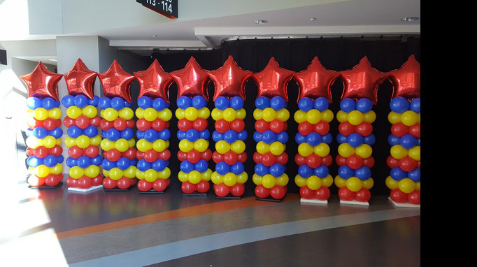 Air-Filled Balloon Matching Columns Star Red Yellow Blue