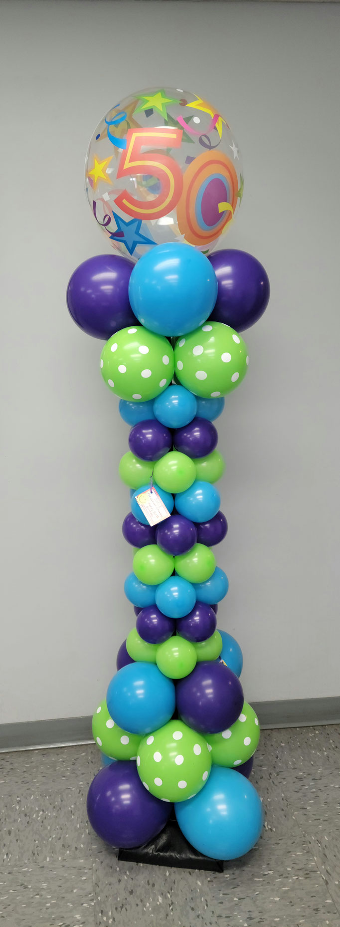 Air-Filled Balloon Column 50 Green Blue