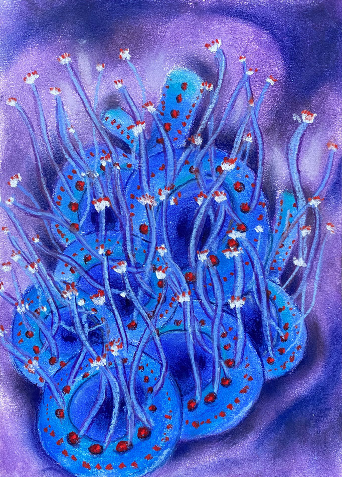 Deep sea series VI, In the deep sea floor, 2023 | 20x14,5cm | Pastel op papier