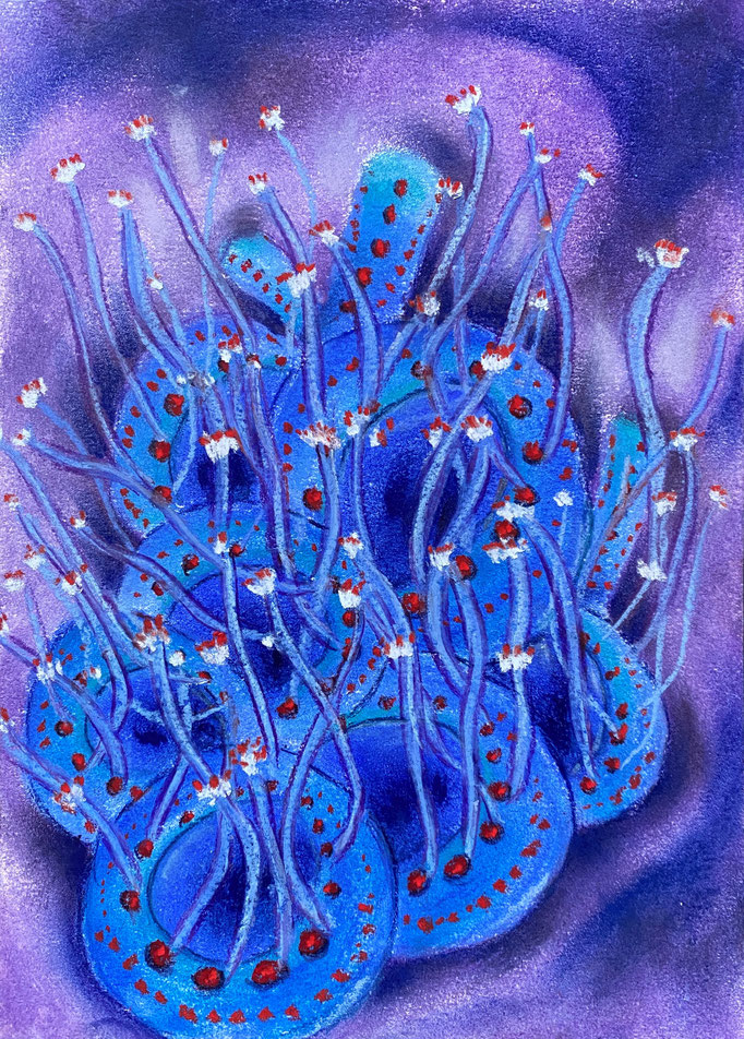 Deep sea series VI, In the deep sea floor, 2023 | 20x14,5cm | Pastel op papier