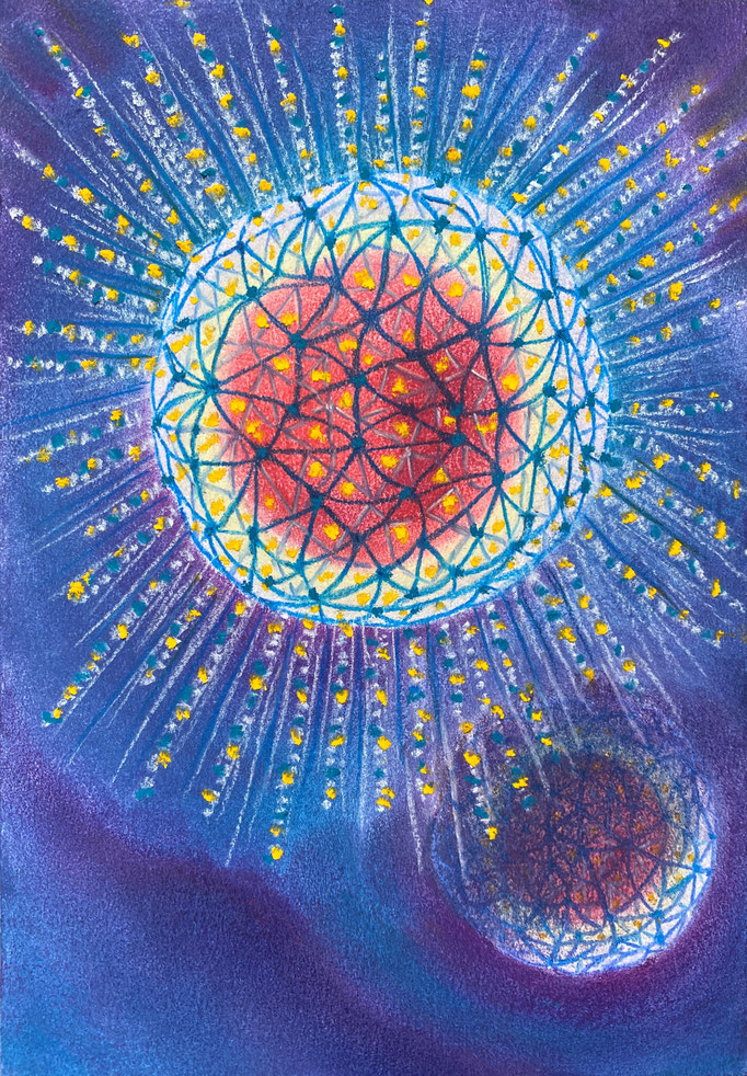 Shining solitude, 2023 | 21x14,5cm | Pastel, pastelpotlood op papier 
